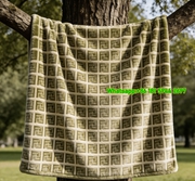 Fendi Gold Monogram Flannel Sofa Throw Blanket IMG_9476